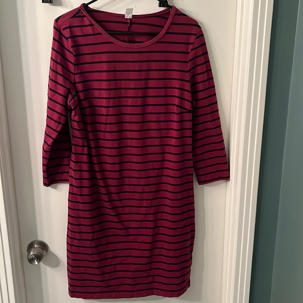 Old Navy red dress with black stripes size large